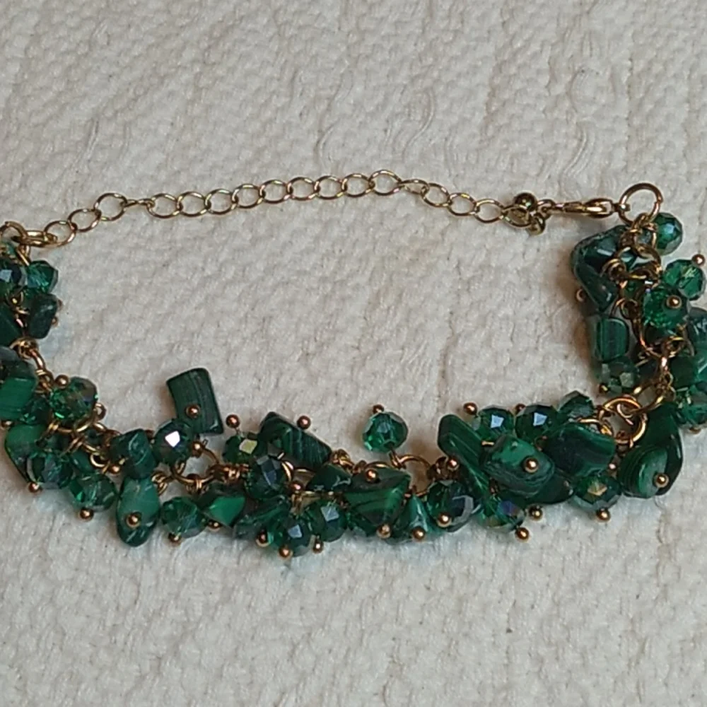 Malachite bracelet gorgeous and one of a kind.